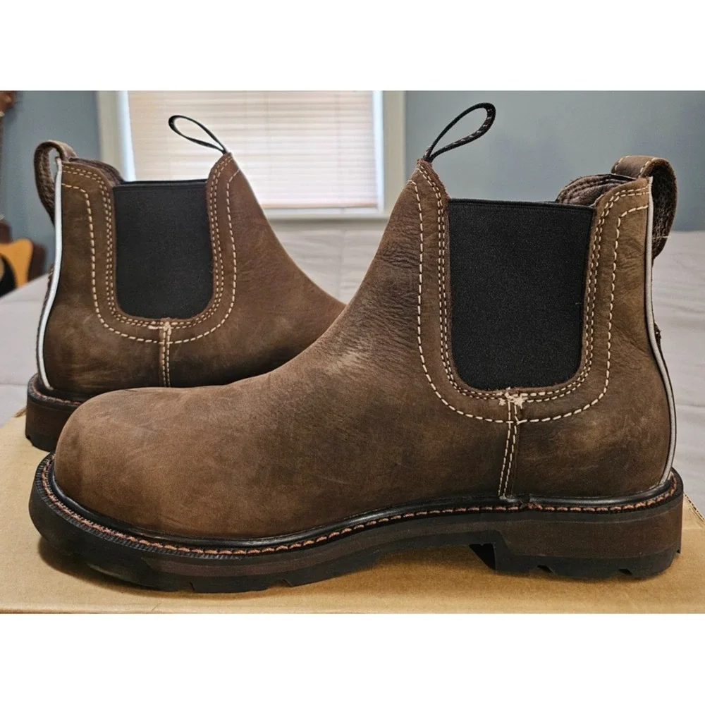 Ariat® (Men's 8.5 D) Groundbreaker™ Chelsea Steel-Toe Waterproof Work Boot